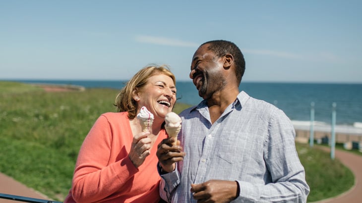Couple eating icecream